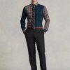 Pantaloni gri pentru bărbați Ralph Lauren slim fit din lână Pantaloni gri pentru bărbați Ralph Lauren slim fit din lână