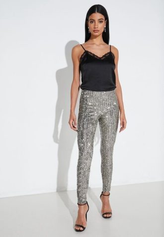 Pantaloni gri Ralph Lauren din jerseu pentru femei