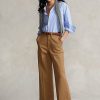 Pantaloni largi chino Ralph Lauren kaki pentru femei Pantaloni largi chino Ralph Lauren kaki pentru femei