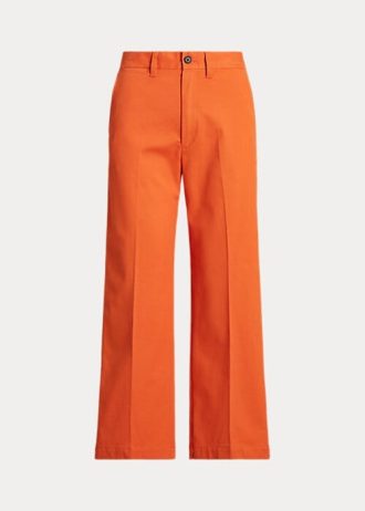Pantaloni largi chino Ralph Lauren portocalii pentru femei