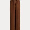 Pantaloni largi din amestec de mătase Ralph Lauren de damă maro