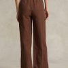 Pantaloni largi din amestec de mătase Ralph Lauren de damă maro