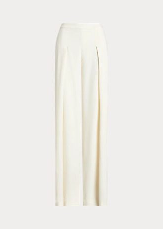 Pantaloni largi din crep cu pliuri Ralph Lauren pentru damă Pantaloni largi din crep cu pliuri Ralph Lauren pentru damă