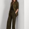 Pantaloni largi din crepon cu imprimeu zebră Ralph Lauren pentru femei Olive Pantaloni largi din crepon cu imprimeu zebră Ralph Lauren pentru femei Olive