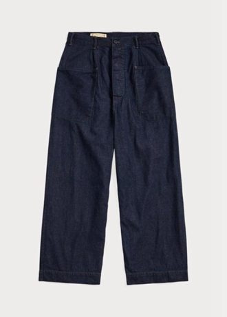 Pantaloni largi din denim din bumbac și in Ralph Lauren pentru damă