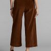 Pantaloni largi din velur cropped Ralph Lauren maro pentru femei Pantaloni largi din velur cropped Ralph Lauren maro pentru femei