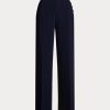 Pantaloni largi Ralph Lauren Cady de damă bleumarin Pantaloni largi Ralph Lauren Cady de damă bleumarin