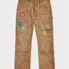 Pantaloni maro din pânză învechiți Ralph Lauren pentru bărbați Pantaloni maro din pânză învechiți Ralph Lauren pentru bărbați