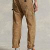 Pantaloni maro din pânză învechiți Ralph Lauren pentru bărbați Pantaloni maro din pânză învechiți Ralph Lauren pentru bărbați