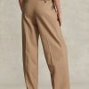 Pantaloni maro pentru femei Ralph Lauren, cu picioare drepte, din amestec de lână Pantaloni maro pentru femei Ralph Lauren, cu picioare drepte, din amestec de lână