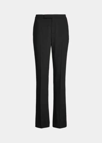 Pantaloni negri din crepon din lână stretch Ralph Lauren Seth de damă