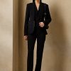 Pantaloni negri din lână stretch Ralph Lauren Alandra de damă