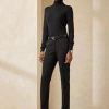 Pantaloni negri din lână virgină Ralph Lauren Simone de damă