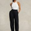 Pantaloni negri din satin Ralph Lauren pentru femei Pantaloni negri din satin Ralph Lauren pentru femei
