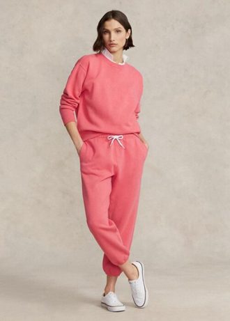 Pantaloni roz pentru atletism din lână Ralph Lauren pentru femei
