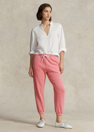 Pantaloni roz pentru atletism din lână Ralph Lauren pentru femei Pantaloni roz pentru atletism din lână Ralph Lauren pentru femei