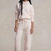 Pantaloni roz pentru femei Ralph Lauren din cașmir