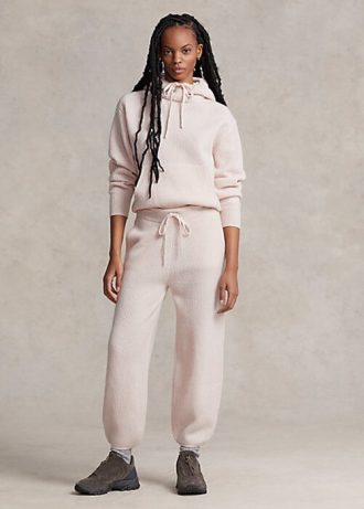 Pantaloni roz pentru femei Ralph Lauren din cașmir