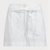 Pantaloni scurți albi de in Ralph Lauren de damă Pantaloni scurți albi de in Ralph Lauren de damă