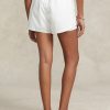 Pantaloni scurți albi din jerseu Ripstop pentru femei Ralph Lauren stratificati cu șnur Pantaloni scurți albi din jerseu Ripstop pentru femei Ralph Lauren stratificati cu șnur