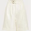 Pantaloni scurți albi din mătase dude Ralph Lauren Francine de damă Pantaloni scurți albi din mătase dude Ralph Lauren Francine de damă