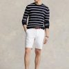 Pantaloni scurți albi din twill elastic pentru bărbați, Ralph Lauren, croiți Pantaloni scurți albi din twill elastic pentru bărbați, Ralph Lauren, croiți