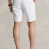 Pantaloni scurți albi din twill elastic pentru bărbați, Ralph Lauren, croiți Pantaloni scurți albi din twill elastic pentru bărbați, Ralph Lauren, croiți