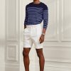 Pantaloni scurți chino stretch croiți Ralph Lauren albi pentru bărbați Pantaloni scurți chino stretch croiți Ralph Lauren albi pentru bărbați