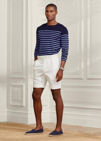 Pantaloni scurți chino stretch croiți Ralph Lauren albi pentru bărbați