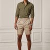 Pantaloni scurți chino stretch croiți Ralph Lauren pentru bărbați kaki Pantaloni scurți chino stretch croiți Ralph Lauren pentru bărbați kaki