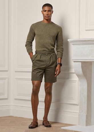 Pantaloni scurți chino stretch croiți Ralph Lauren pentru bărbați Olive Pantaloni scurți chino stretch croiți Ralph Lauren pentru bărbați Olive