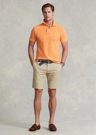 Pantaloni scurți chino stretch slim fit Ralph Lauren pentru bărbați kaki Pantaloni scurți chino stretch slim fit Ralph Lauren pentru bărbați kaki