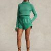 Pantaloni scurți cu șnur Ralph Lauren Ripstop verzi pentru femei