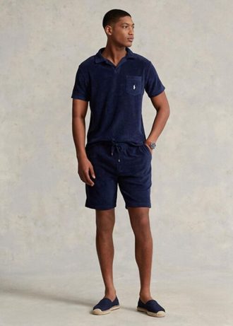 Pantaloni scurți cu șnur Ralph Lauren Terry pentru bărbați bleumarin