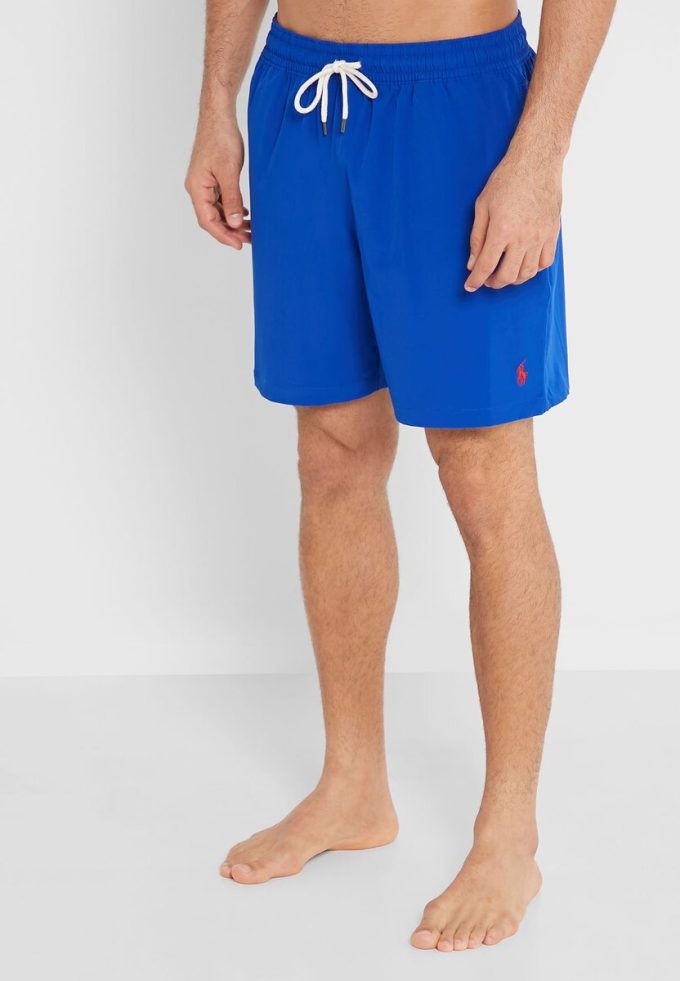 Pantaloni scurți de baie cu șnur Ralph Lauren albaștri pentru bărbați Pantaloni scurți de baie cu șnur Ralph Lauren albaștri pentru bărbați