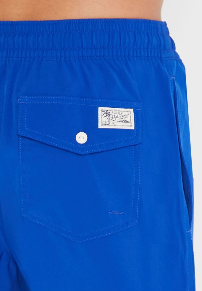 Pantaloni scurți de baie cu șnur Ralph Lauren albaștri pentru bărbați Pantaloni scurți de baie cu șnur Ralph Lauren albaștri pentru bărbați