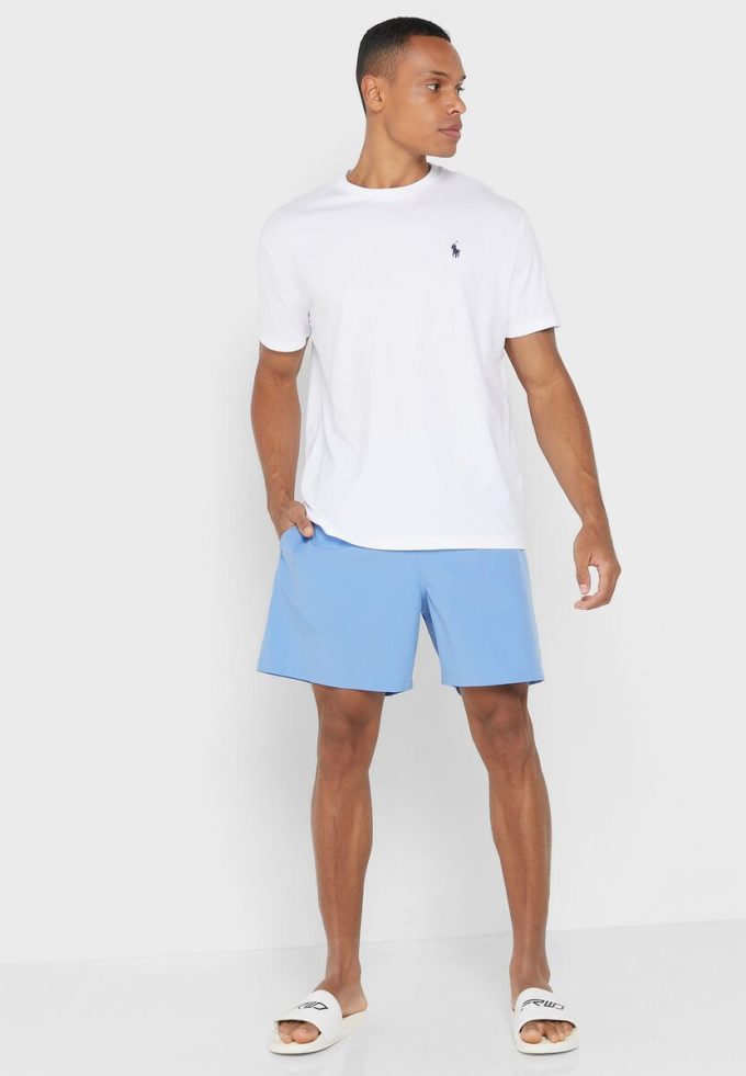 Pantaloni scurți de baie Ralph Lauren Essential albaștri pentru bărbați Pantaloni scurți de baie Ralph Lauren Essential albaștri pentru bărbați