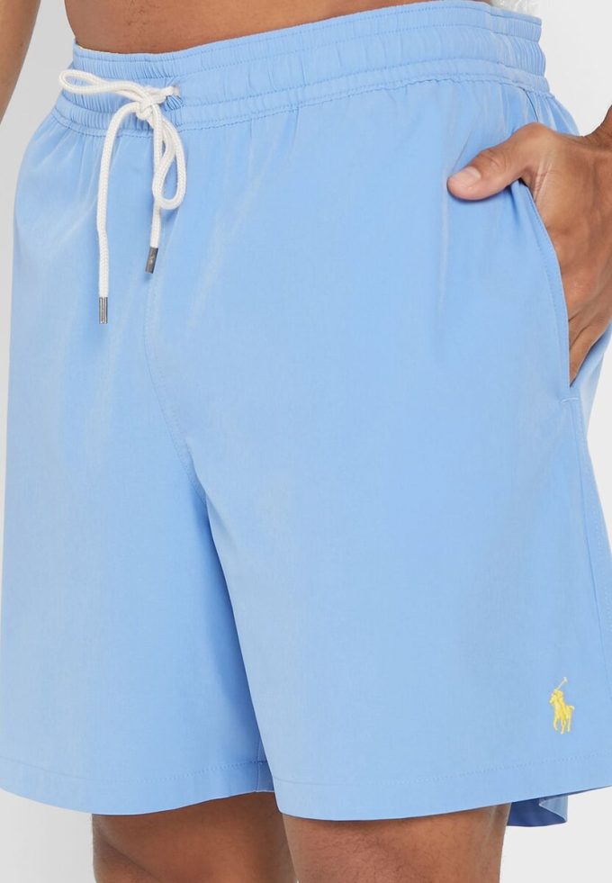 Pantaloni scurți de baie Ralph Lauren Essential albaștri pentru bărbați Pantaloni scurți de baie Ralph Lauren Essential albaștri pentru bărbați
