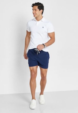 Pantaloni scurți de baie Ralph Lauren Essential pentru bărbați bleumarin Pantaloni scurți de baie Ralph Lauren Essential pentru bărbați bleumarin