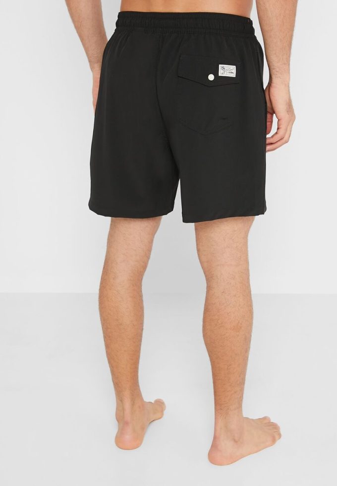 Pantaloni scurți de baie Ralph Lauren negri cu șnur pentru bărbați