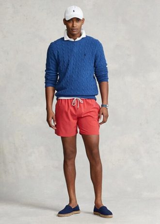 Pantaloni scurți de baie Ralph Lauren Traveller portocalii pentru bărbați Pantaloni scurți de baie Ralph Lauren Traveller portocalii pentru bărbați