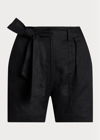 Pantaloni scurți de in negru Ralph Lauren pentru femei