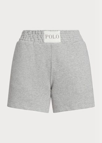 Pantaloni scurți din lână cu logo Ralph Lauren gri pentru damă