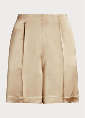 Pantaloni scurți din satin spălat Ralph Lauren Ainsworth kaki pentru femei