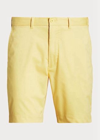 Pantaloni scurți din twill elastic pentru bărbați, de culoare galbenă, Ralph Lauren Pantaloni scurți din twill elastic pentru bărbați, de culoare galbenă, Ralph Lauren