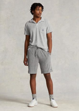 Pantaloni scurți gri Ralph Lauren Terry cu șnur pentru bărbați Pantaloni scurți gri Ralph Lauren Terry cu șnur pentru bărbați