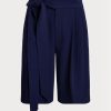 Pantaloni scurți largi, în georgette, cu pliuri, Ralph Lauren, bleumarin Pantaloni scurți largi, în georgette, cu pliuri, Ralph Lauren, bleumarin