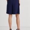 Pantaloni scurți largi, în georgette, cu pliuri, Ralph Lauren, bleumarin Pantaloni scurți largi, în georgette, cu pliuri, Ralph Lauren, bleumarin