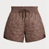 Pantaloni scurți matlasați cu șnur Ralph Lauren, maro, de damă Pantaloni scurți matlasați cu șnur Ralph Lauren, maro, de damă