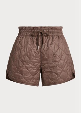 Pantaloni scurți matlasați cu șnur Ralph Lauren, maro, de damă